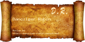 Dancziger Robin névjegykártya